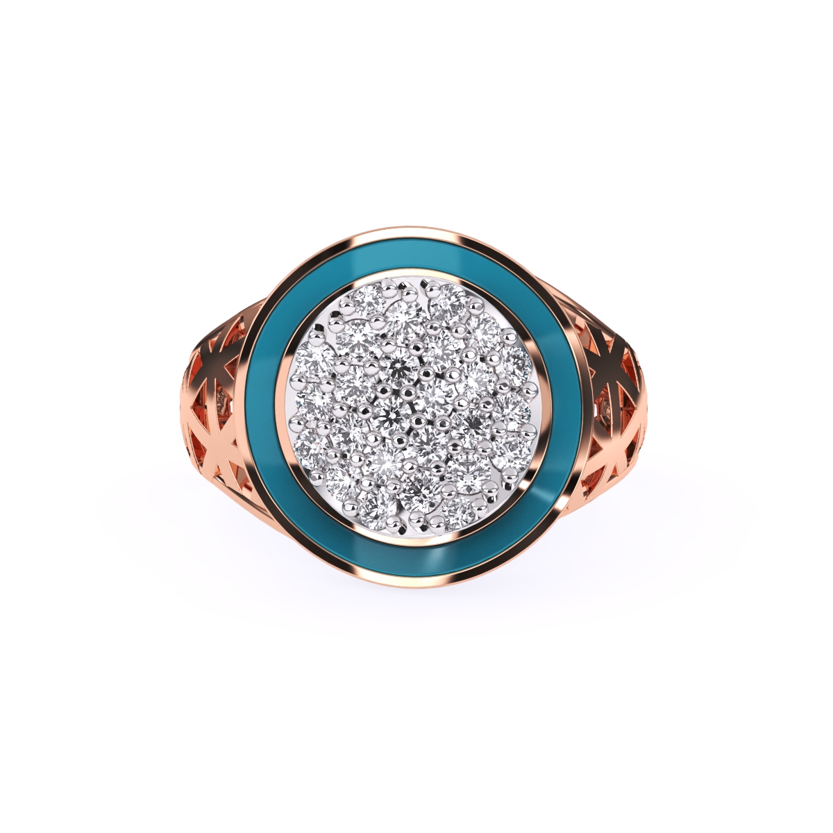 Stylish Vintage Round Cluster Wedding Ring